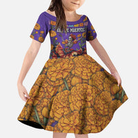 Day Of The Dead Kid Short Sleeve Dress Viva La Vida - Wonder Print Shop
