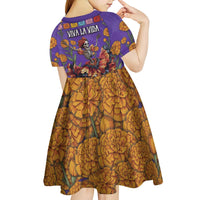 Day Of The Dead Kid Short Sleeve Dress Viva La Vida - Wonder Print Shop