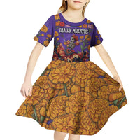 Day Of The Dead Kid Short Sleeve Dress Viva La Vida - Wonder Print Shop