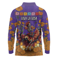 Day Of The Dead Long Sleeve Polo Shirt Viva La Vida - Wonder Print Shop