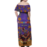 Day Of The Dead Off Shoulder Maxi Dress Viva La Vida - Wonder Print Shop