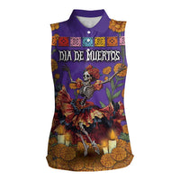 Day Of The Dead Women Sleeveless Polo Shirt Viva La Vida - Wonder Print Shop