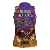 Day Of The Dead Women Sleeveless Polo Shirt Viva La Vida - Wonder Print Shop