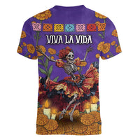 Day Of The Dead Women V-Neck T-Shirt Viva La Vida - Wonder Print Shop