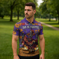Day Of The Dead Zipper Polo Shirt Viva La Vida - Wonder Print Shop