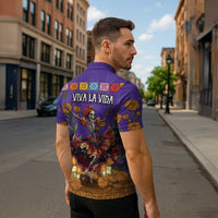 Day Of The Dead Zipper Polo Shirt Viva La Vida - Wonder Print Shop