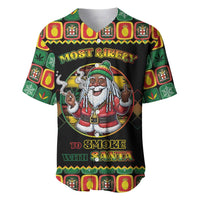 Jamaica Christmas Baseball Jersey Most Likely To Smoke With Santa - Wonder Print Shop