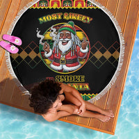 Jamaica Christmas Beach Blanket Most Likely To Smoke With Santa - Wonder Print Shop