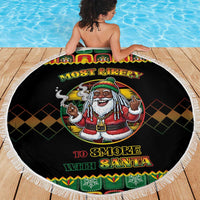 Jamaica Christmas Beach Blanket Most Likely To Smoke With Santa - Wonder Print Shop