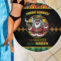 Jamaica Christmas Beach Blanket Most Likely To Smoke With Santa - Wonder Print Shop