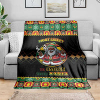 Jamaica Christmas Blanket Most Likely To Smoke With Santa - Wonder Print Shop