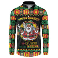 Jamaica Christmas Button Sweatshirt Most Likely To Smoke With Santa - Wonder Print Shop