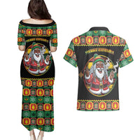 Jamaica Christmas Couples Matching Puletasi and Hawaiian Shirt Most Likely To Smoke With Santa - Wonder Print Shop