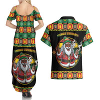 Jamaica Christmas Couples Matching Summer Maxi Dress and Hawaiian Shirt Most Likely To Smoke With Santa - Wonder Print Shop