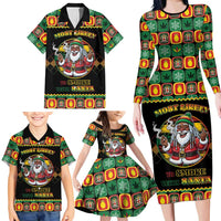 Jamaica Christmas Family Matching Long Sleeve Bodycon Dress and Hawaiian Shirt Most Likely To Smoke With Santa - Wonder Print Shop
