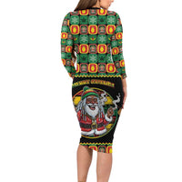 Jamaica Christmas Family Matching Long Sleeve Bodycon Dress and Hawaiian Shirt Most Likely To Smoke With Santa - Wonder Print Shop
