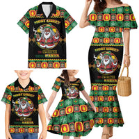 Jamaica Christmas Family Matching Mermaid Dress and Hawaiian Shirt Most Likely To Smoke With Santa - Wonder Print Shop