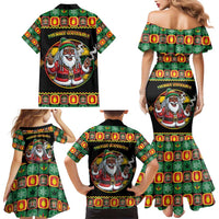 Jamaica Christmas Family Matching Mermaid Dress and Hawaiian Shirt Most Likely To Smoke With Santa - Wonder Print Shop