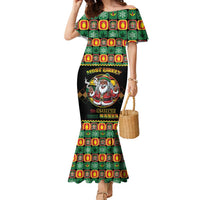 Jamaica Christmas Family Matching Mermaid Dress and Hawaiian Shirt Most Likely To Smoke With Santa - Wonder Print Shop