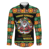 Jamaica Christmas Family Matching Off The Shoulder Long Sleeve Dress and Hawaiian Shirt Most Likely To Smoke With Santa - Wonder Print Shop