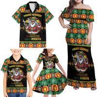 Jamaica Christmas Family Matching Off Shoulder Maxi Dress and Hawaiian Shirt Most Likely To Smoke With Santa - Wonder Print Shop