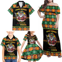 Jamaica Christmas Family Matching Off Shoulder Maxi Dress and Hawaiian Shirt Most Likely To Smoke With Santa - Wonder Print Shop