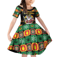 Jamaica Christmas Family Matching Off Shoulder Short Dress and Hawaiian Shirt Most Likely To Smoke With Santa - Wonder Print Shop