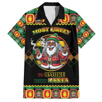 Jamaica Christmas Family Matching Off Shoulder Short Dress and Hawaiian Shirt Most Likely To Smoke With Santa - Wonder Print Shop