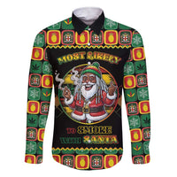 Jamaica Christmas Family Matching Short Sleeve Bodycon Dress and Hawaiian Shirt Most Likely To Smoke With Santa - Wonder Print Shop