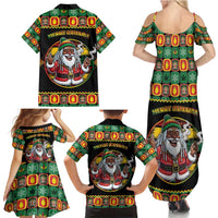Jamaica Christmas Family Matching Summer Maxi Dress and Hawaiian Shirt Most Likely To Smoke With Santa - Wonder Print Shop