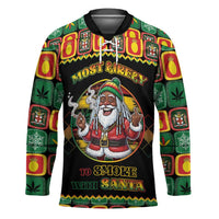 Jamaica Christmas Hockey Jersey Most Likely To Smoke With Santa - Wonder Print Shop