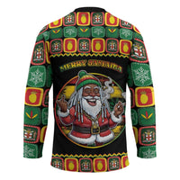 Jamaica Christmas Hockey Jersey Most Likely To Smoke With Santa - Wonder Print Shop