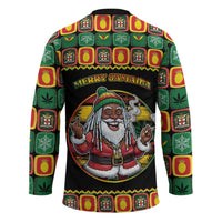 Jamaica Christmas Hockey Jersey Most Likely To Smoke With Santa - Wonder Print Shop