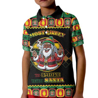 Jamaica Christmas Kid Polo Shirt Most Likely To Smoke With Santa - Wonder Print Shop