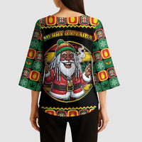 Jamaica Christmas Kimono Sleeve Blouse Most Likely To Smoke With Santa - Wonder Print Shop