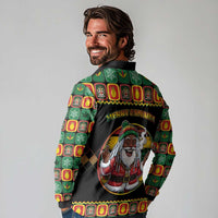 Jamaica Christmas Long Sleeve Polo Shirt Most Likely To Smoke With Santa - Wonder Print Shop