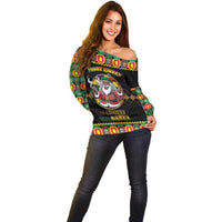 Jamaica Christmas Off Shoulder Sweater Most Likely To Smoke With Santa - Wonder Print Shop