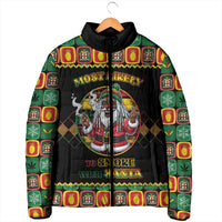 Jamaica Christmas Padded Jacket Most Likely To Smoke With Santa - Wonder Print Shop