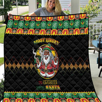 Jamaica Christmas Quilt Most Likely To Smoke With Santa - Wonder Print Shop