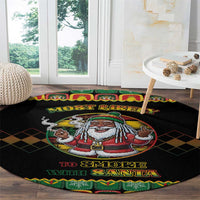 Jamaica Christmas Round Carpet Most Likely To Smoke With Santa - Wonder Print Shop