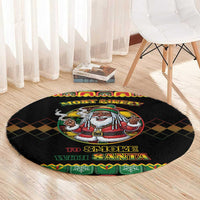 Jamaica Christmas Round Carpet Most Likely To Smoke With Santa - Wonder Print Shop