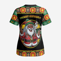 Jamaica Christmas Scrub Top Most Likely To Smoke With Santa - Wonder Print Shop