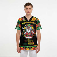 Jamaica Christmas Scrub Top Most Likely To Smoke With Santa - Wonder Print Shop