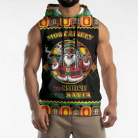Jamaica Christmas Sleeveless Hoodie Most Likely To Smoke With Santa - Wonder Print Shop