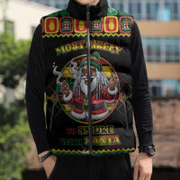Jamaica Christmas Sleeveless Puffer Jacket Most Likely To Smoke With Santa - Wonder Print Shop