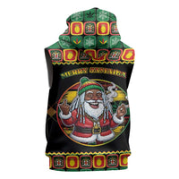 Jamaica Christmas Sleeveless Zip Hoodie Most Likely To Smoke With Santa - Wonder Print Shop