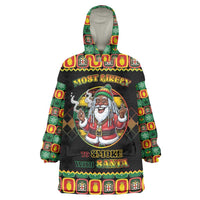Jamaica Christmas Wearable Blanket Hoodie Most Likely To Smoke With Santa - Wonder Print Shop