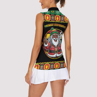 Jamaica Christmas Women Sleeveless Polo Shirt Most Likely To Smoke With Santa - Wonder Print Shop