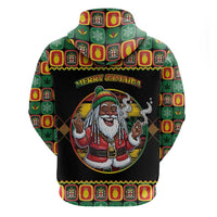 Jamaica Christmas Zip Hoodie Most Likely To Smoke With Santa - Wonder Print Shop