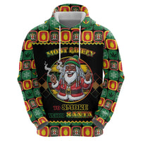 Jamaica Christmas Zip Hoodie Most Likely To Smoke With Santa - Wonder Print Shop